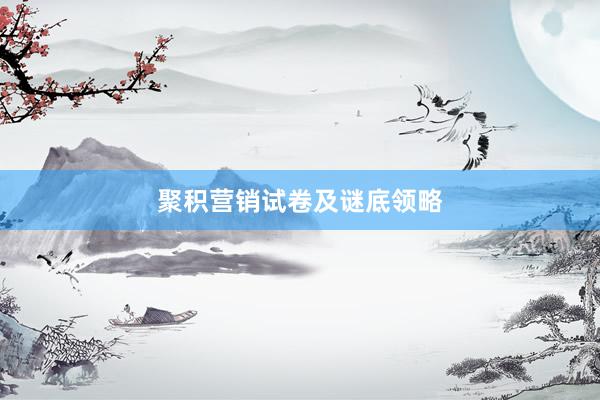 聚积营销试卷及谜底领略